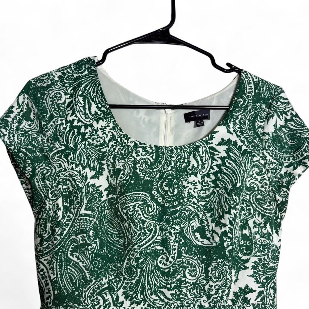 The Limited Green Paisley Dress | Preppy Summer Brunch Graduation | Size 2 - Picture 3 of 9